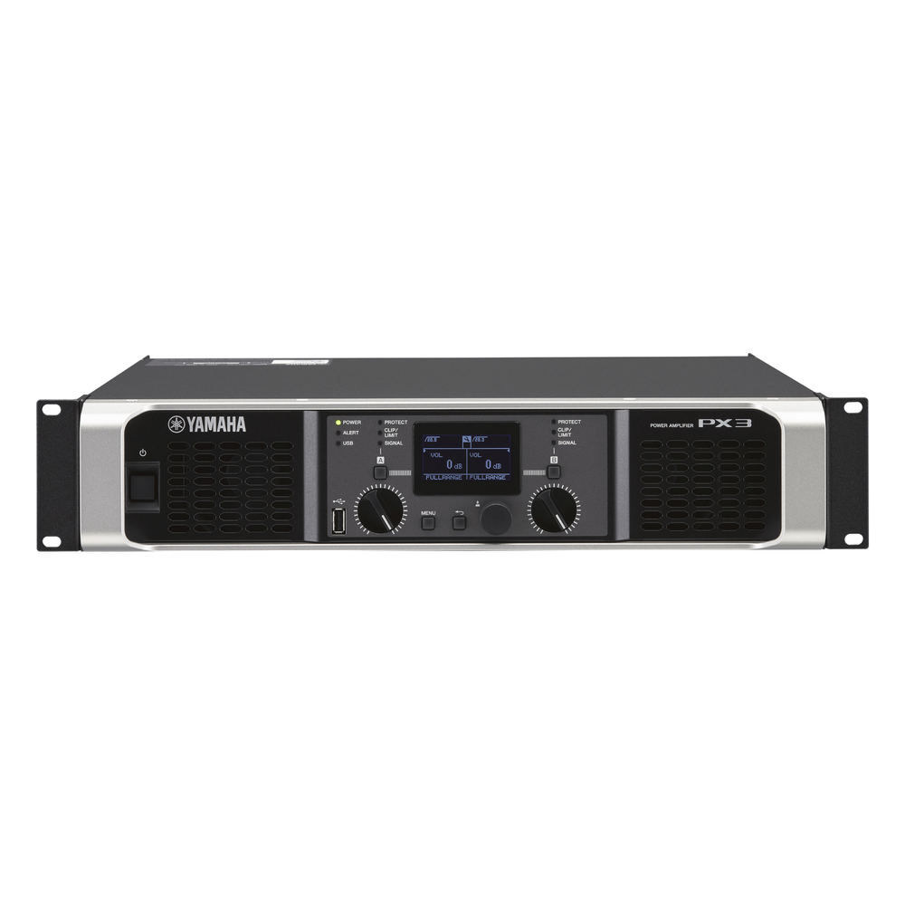 YAMAHA PX3 - AMPLIFICADOR DE AUDIO CLASE D / 300 W X 2 A 8Ω / 500 W X 2 A 4Ω / BAJA IMPEDANCIA / PROCESAMIENTO INTELIGEN