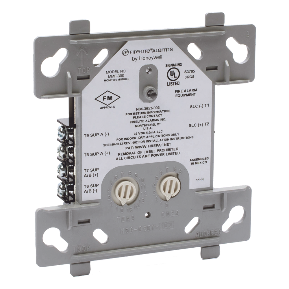 FIRE-LITE MMF-300 - MÓDULO MONITOR DIRECCIONABLE / CIRCUITO IDC CLASE A O B / LAZO SLC / ALIMENTACIÓN POR SLC / 1,500 OH