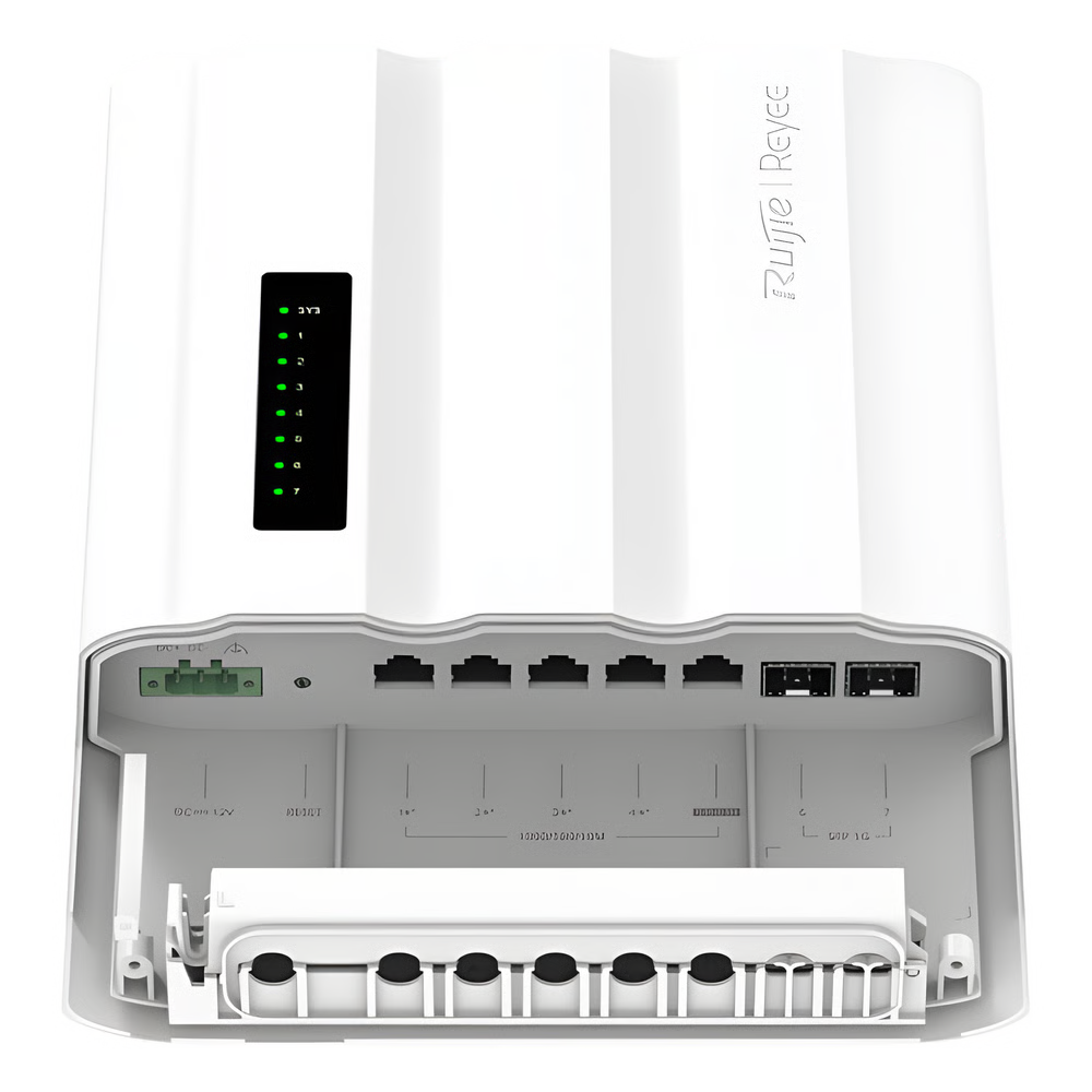 SWITCH OUTDOOR CAPA 2 / 7 PUERTOS GIGABIT + 2 SFP / POE/POE+/POE++ 60W / IP65 / ERPS / GESTIÓN CLOUD / 14 GBPS