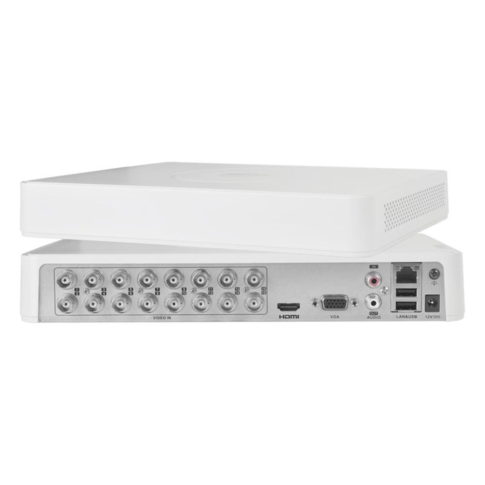 DVR 16 CANALES TURBOHD + 2 CANALES IP / 2 MEGAPIXEL (1080P) LITE / ACUSENSE LITE (EVITA FALSAS ALARMAS) / AUDIO POR COAXITRON Y BIDIRECCIONAL / 1 BAHÍA DE DISCO DURO / H.265+ / SALIDA DE VIDEO FULL HD