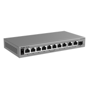 SWITCH POE GIGABIT SMART CLOUD-MANAGED / 11 PUERTOS / 8 PUERTOS POE+ 120 W / 1 PUERTO SFP UPLINK / CAPA 2 / DISEÑO SIN VENTILADOR / PROTECCIÓN 6 KV / GESTIÓN CLOUD DE POR VIDA / METAL