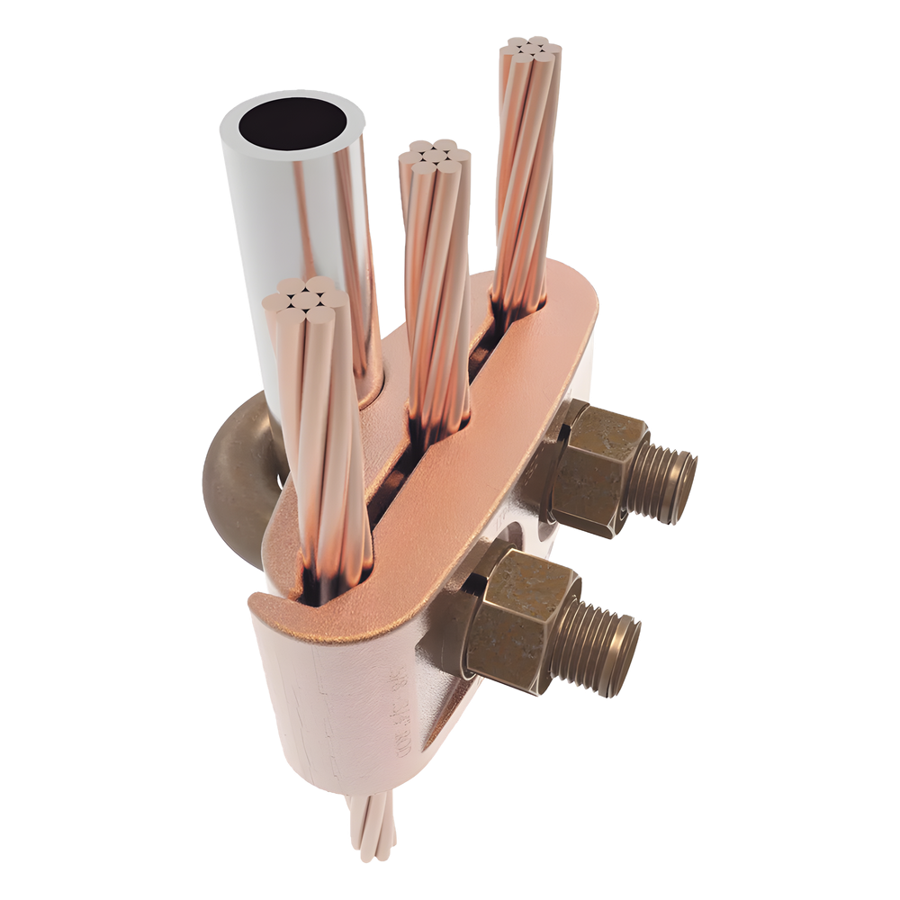 HUBBELL BURNDY HUB-GK64-29 - CONECTOR MECÁNICO / 3 CABLES COBRE 2/0 AWG - 250 KCMIL / VARILLA 5/8" - 3/4" / TORQUE 480 L