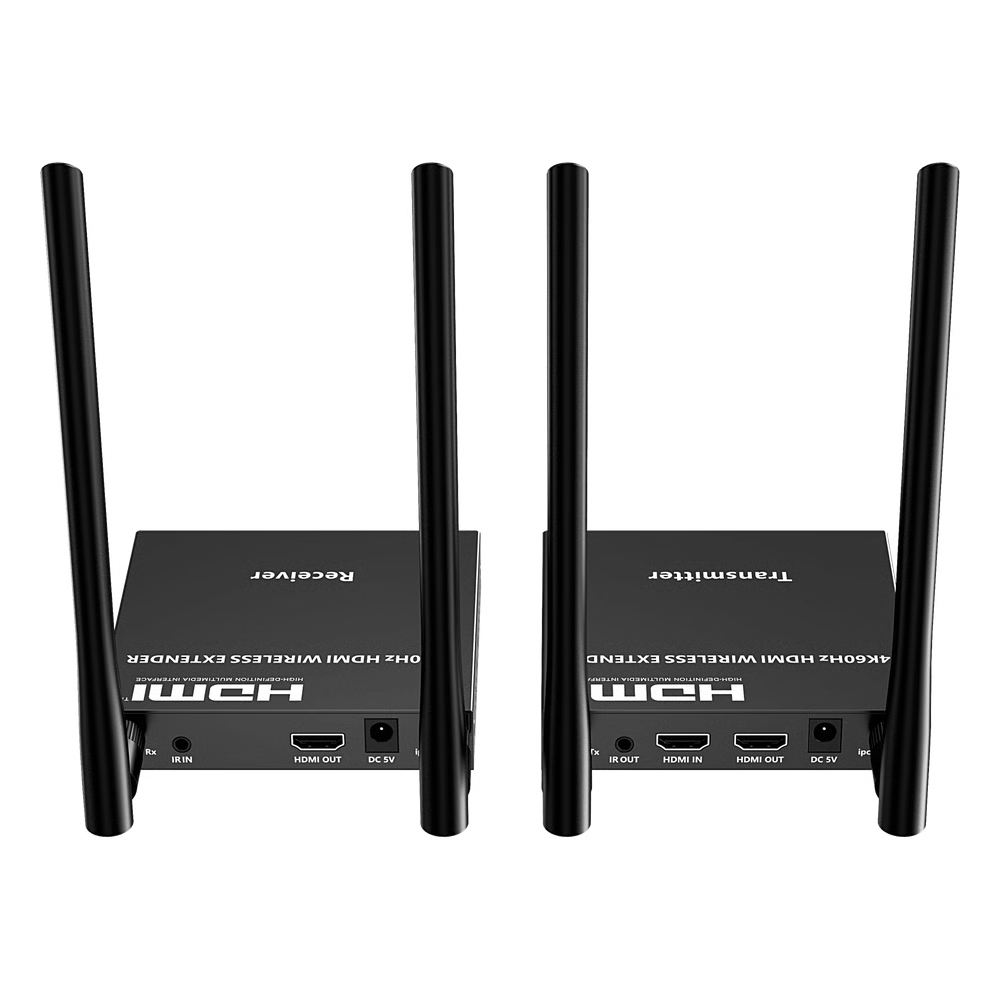 KIT EXTENSOR INALÁMBRICO HDMI | 4K@60HZ 4096X2160 | TECNOLOGÍA IPCOLOR STREAM | BANDA 5G 5.18-5.24 GHZ | DISTANCIA 50 M | CONEXIÓN DE HASTA 1 A 4