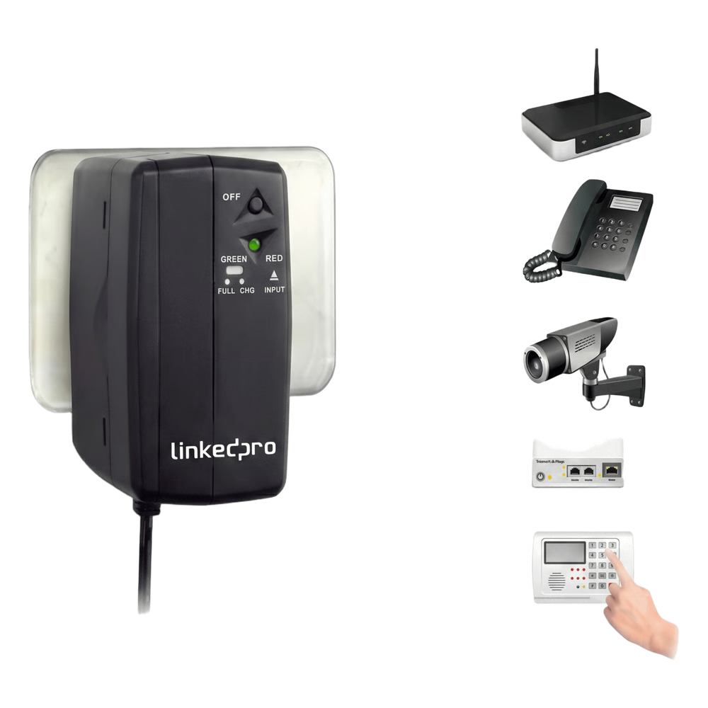UPS DE CD 25 W / ENTRADA 120 VCA / SALIDA 12 VCD / CLAVIJA NEMA 5-15P DE ENTRADA / BATERÍA DE LITIO