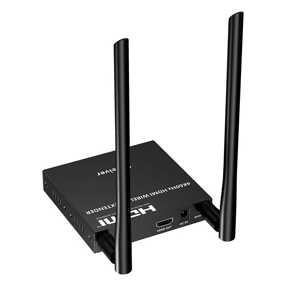 RECEPTOR INALÁMBRICO HDMI | 4K@60HZ 4096X2160 | TECNOLOGÍA IPCOLOR STREAM | BANDA 5G 5.18-5.24 GHZ | DISTANCIA 50 M | CONEXIÓN DE HASTA 1 A 4