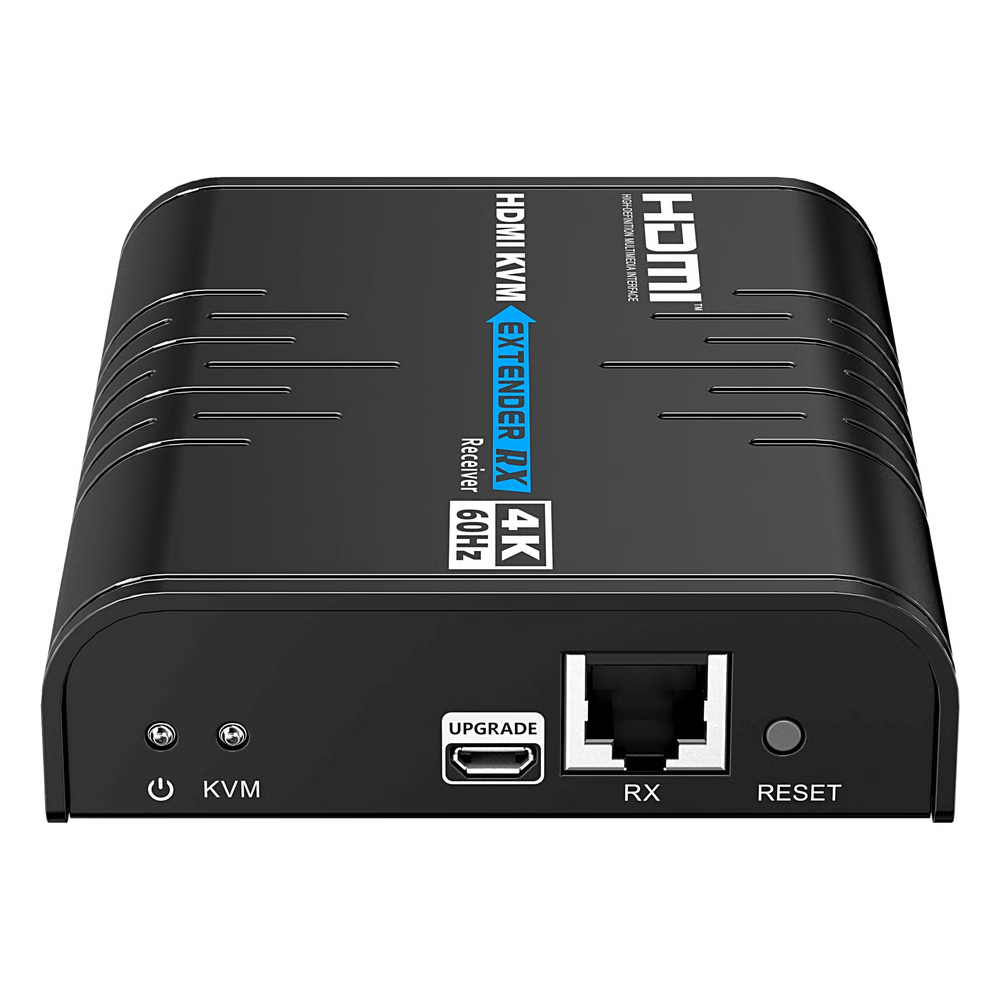 EXTENSOR KVM HDMI 4K A 60 HZ | TRANSMISIÓN HASTA 120 MTS CON CAT6 | RESOLUCIÓN 4096X2160@60HZ | ANCHO DE BANDA 18GBPS | HDCP1.4 Y HDCP2.2 | LATENCIA 120~170MS | CONEXIÓN 1:1, 1:N, N:1, N:N | SOLO RECEPTOR