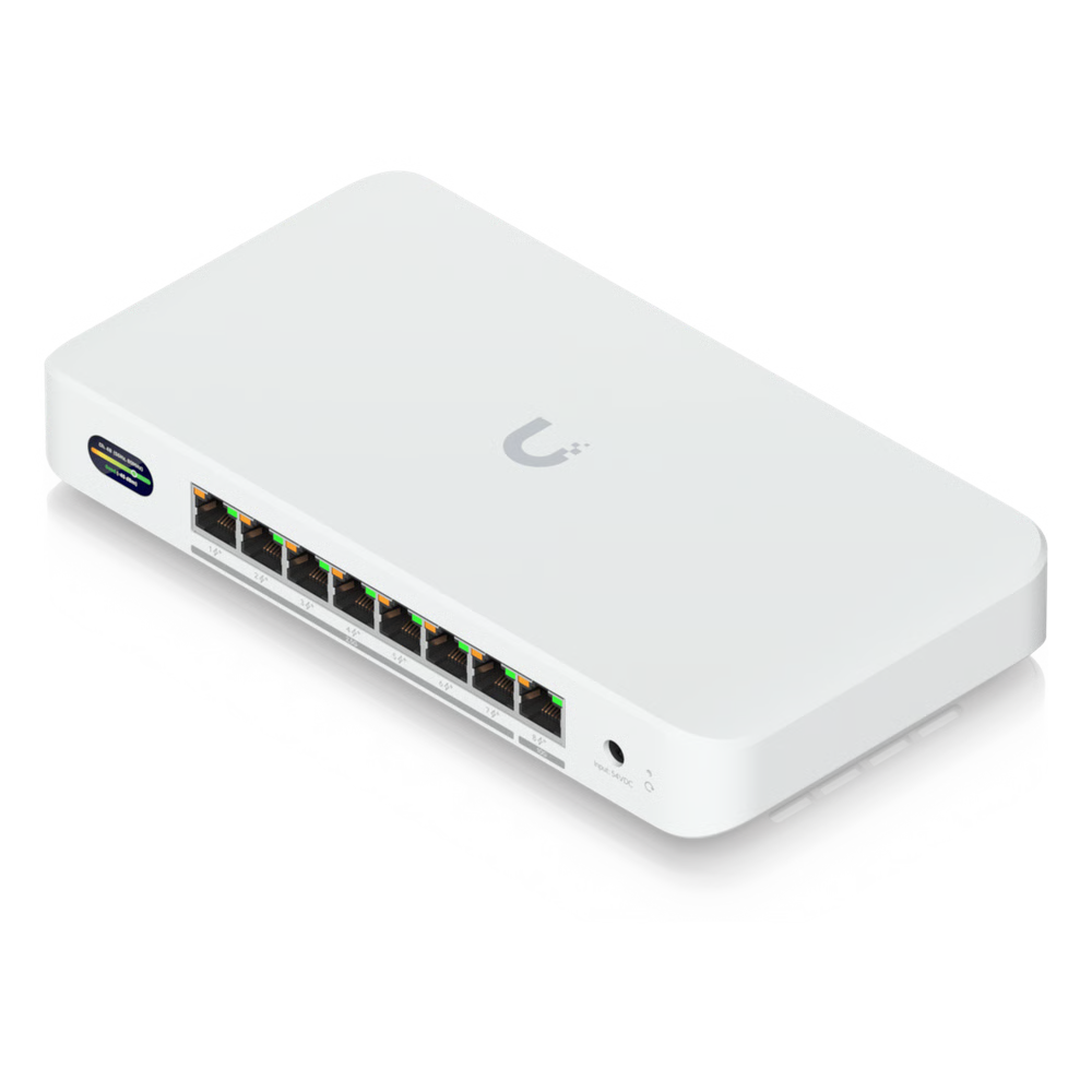 UNIFI DEVICE BRIDGE SWITCH (UDB-SWITCH) – SWITCH POE+ COMPACTO CON PUERTOS MULTI-GIG (1 X 10 GBE Y 7 X 2.5 GBE) Y ENLACE INALÁMBRICO WIFI 7 INTEGRADO