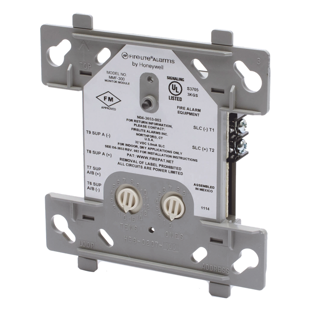 FIRE-LITE MMF-300 - MÓDULO MONITOR DIRECCIONABLE / CIRCUITO IDC CLASE A O B / LAZO SLC / ALIMENTACIÓN POR SLC / 1,500 OH