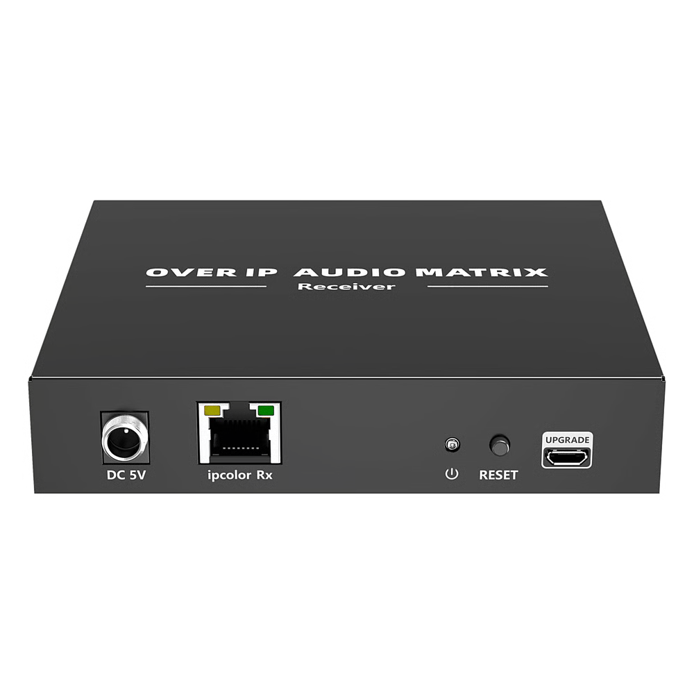 EXTENSOR DE AUDIO SOBRE IP | PCM 2.0 | 120 M | MATRIZ FLEXIBLE 1 A 1 / 1 A N / N A N | INTERFACES PROFESIONALES | PROTECCIÓN ESD | SOLO RECEPTOR