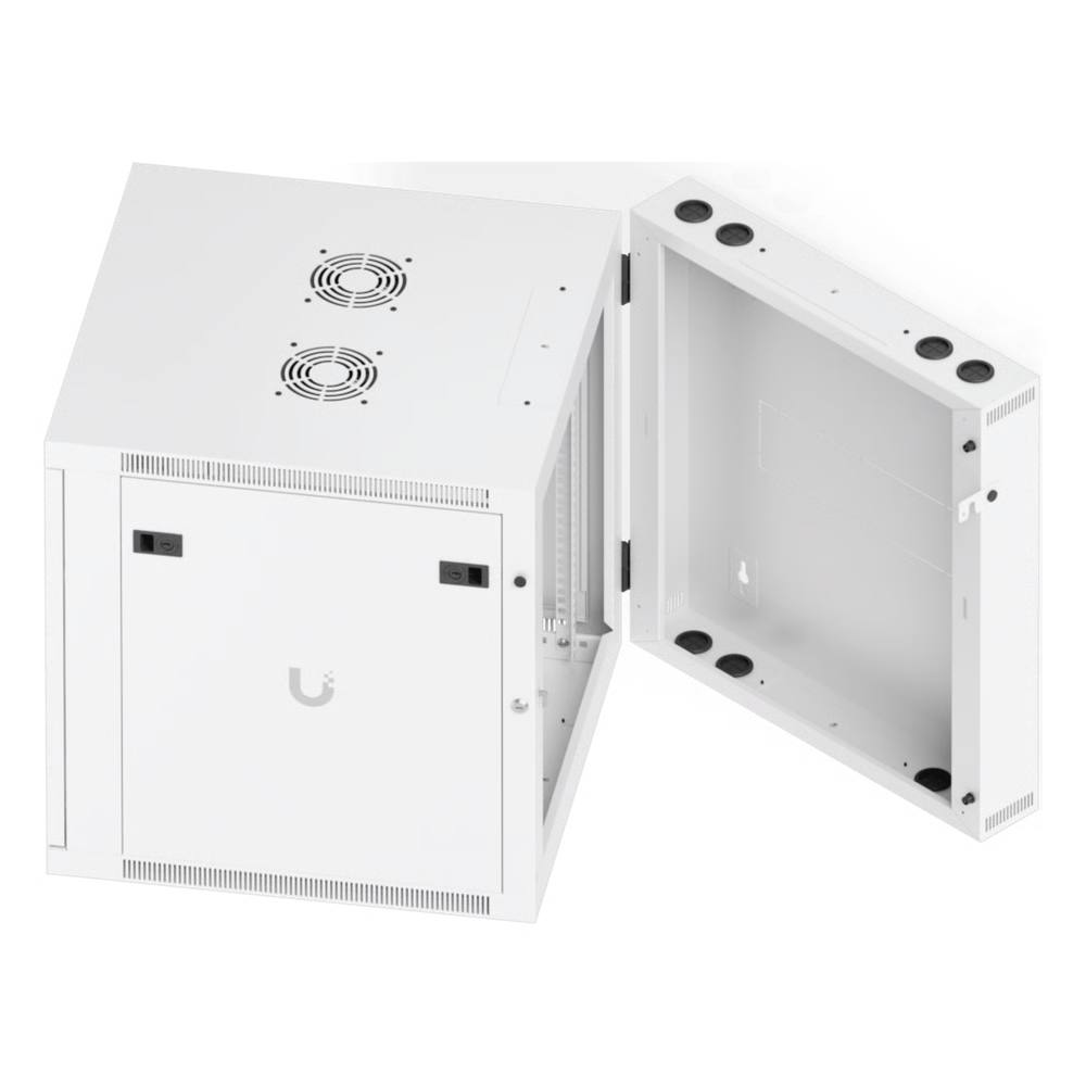 UACC RACK CABINET 12U (600 X 703 MM) - GABINETE CERRADO PARA MONTAJE EN PARED CON PUERTA FRONTAL DE VIDRIO TEMPLADO, PUERTA TRASERA ABATIBLE (SWING-OUT) Y PANELES LATERALES REMOVIBLES CON LLAVE