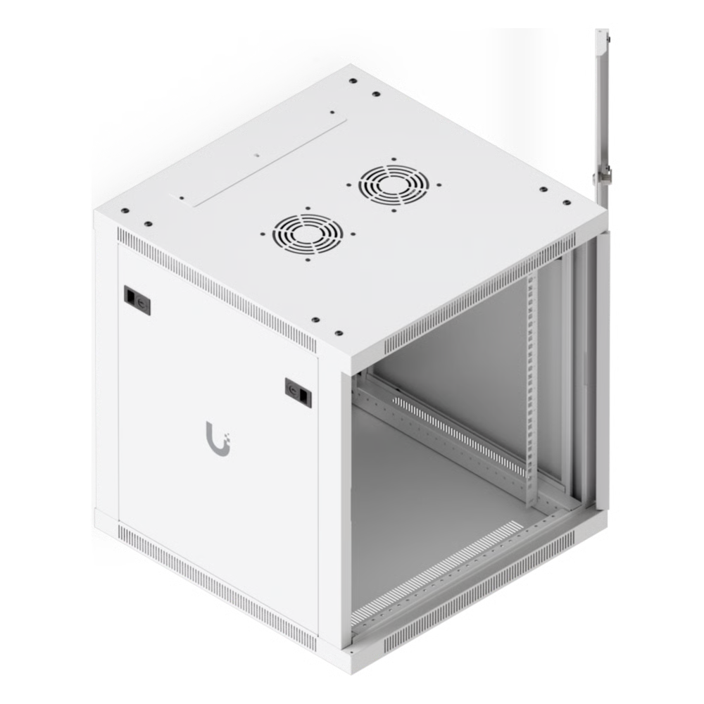 UACC RACK CABINET 12U (598 X 600 MM) - GABINETE CERRADO PARA MONTAJE EN PARED CON PUERTA FRONTAL DE VIDRIO TEMPLADO, TOTALMENTE ENSAMBLADO CON VENTILADORES INTEGRADOS Y PANELES REMOVIBLES