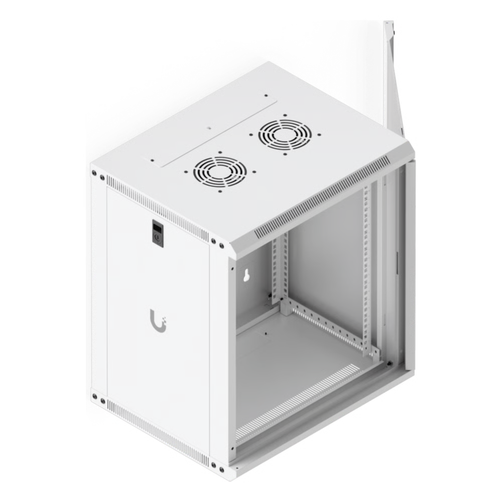 UACC RACK CABINET 12U (550 X 450 MM) - GABINETE CERRADO PARA MONTAJE EN PARED CON PUERTA DE VIDRIO TEMPLADO, TOTALMENTE ENSAMBLADO CON VENTILADORES INTEGRADOS Y PANELES REMOVIBLES
