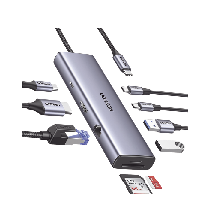 HUB USB-C (DOCKING REVODOK) 9 EN 1 | 2 USB-A 3.0 (5GBPS) | 2 USB-C (5GBPS) | USB-C PD CARGA 100W | HDMI 4K@60HZ | RJ45 (GIGABIT ETHERNET) | LECTOR TARJETAS SD + MICRO SD (TF) SIMULTÁNEO | CHIP DE ÚLTIMA GENERACIÓN | CAJA DE ALUMINIO.-PC y Smartphones-UGREEN-15375-Bsai Seguridad & Controles