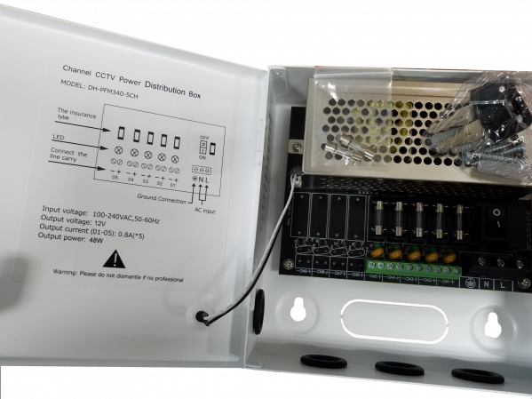 DAHUA PFM3405CH- DISTRIBUIDOR DE ENERGIA 5 CANALES 12 VDC/ 4 AMP-Fuentes con Distribuidor-DAHUA-TVN400056-Bsai Seguridad & Controles