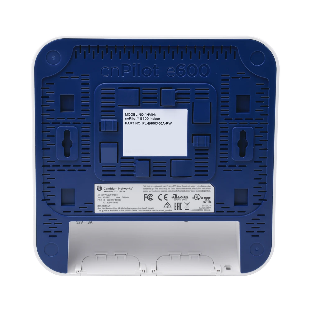 ACCESS POINT WIFI CNPILOT E600 INDOOR PARA ALTA COBERTURA Y DENSIDAD DE USUARIOS, DOBLE BANDA, WAVE 2, MU-MIMO 4X4, ANTENA BEAMFORMING OMNIDIRECCIONAL, HASTA 512 CLIENTES-Redes WiFi-CAMBIUM NETWORKS-Bsai Seguridad & Controles