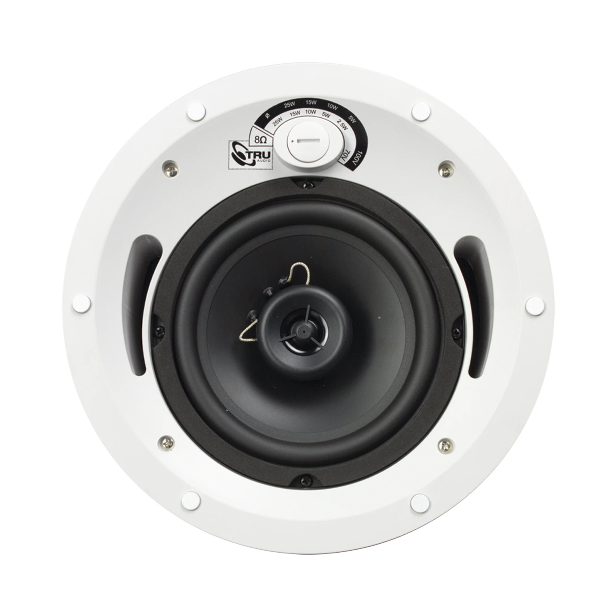 ALTAVOZ COMERCIAL DE 2 VIAS, 70V /100V /8 OHMS, EN TECHO, WOOFER DE POLIETILENO 6.5 IN, TWEETER PEI 3/4IN, 5-60 WATTS, UL-Megafonia y Audioevacuacion-TRUAUDIO-Bsai Seguridad & Controles