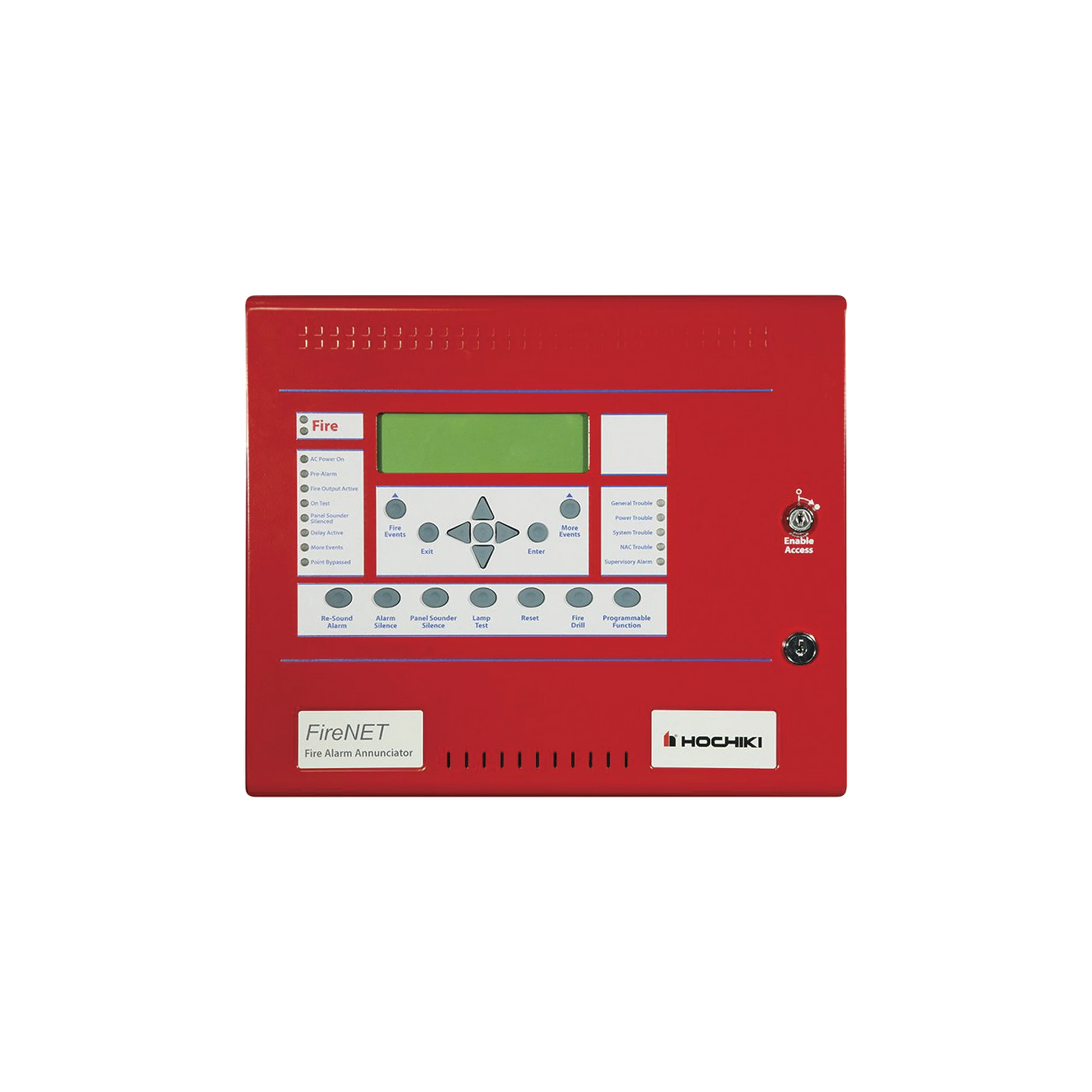 ANUNCIADOR DE RED PARA PANELES FIRENET, 320 CARACTERES, COLOR ROJO-Accesorios y Dispositivos Direccionables-HOCHIKI-Bsai Seguridad & Controles