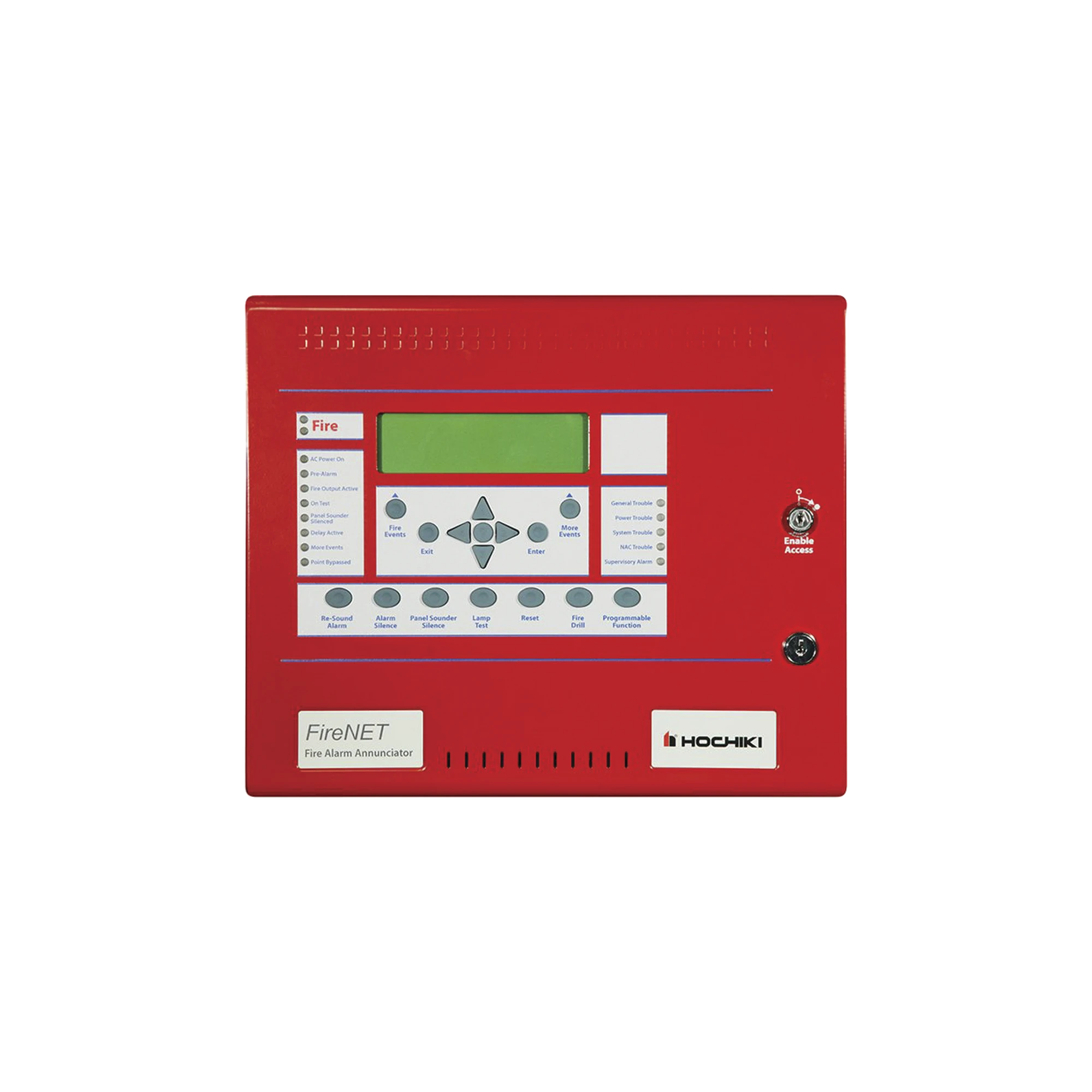 ANUNCIADOR DE RED PARA PANELES FIRENET, 320 CARACTERES, COLOR ROJO-Accesorios y Dispositivos Direccionables-HOCHIKI-Bsai Seguridad & Controles