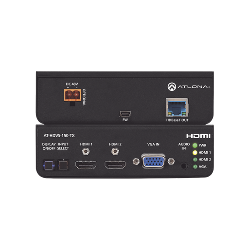 HDMI (2 INPUT) PLUS VGA SWITCHER W/ HDBASET OUTPUT ; POE-VoIP - Telefonía IP - Videoconferencia-ATLONA-AT-HDVS-150-TX-Bsai Seguridad & Controles
