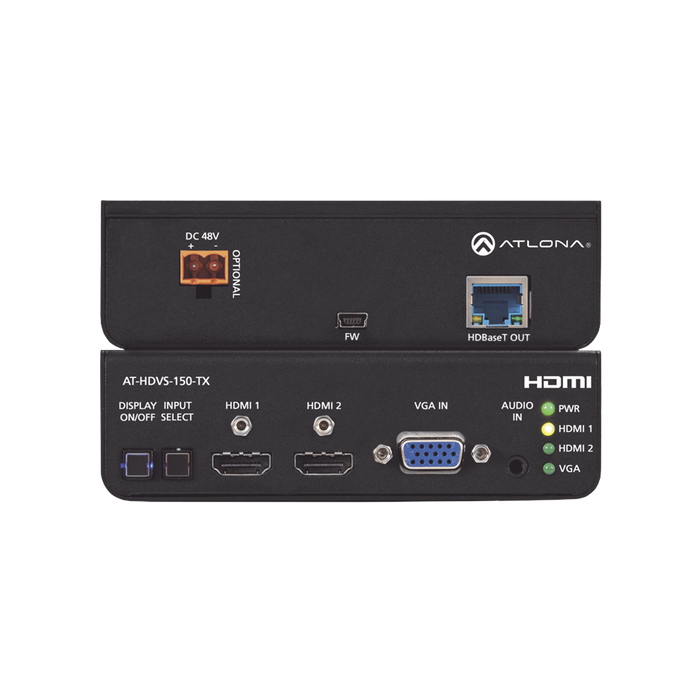 HDMI (2 INPUT) PLUS VGA SWITCHER W/ HDBASET OUTPUT ; POE-VoIP - Telefonía IP - Videoconferencia-ATLONA-AT-HDVS-150-TX-Bsai Seguridad & Controles