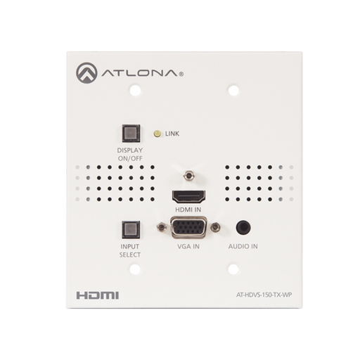 HDMI PLUS VGA SWITCHER W/ HDBASET OUTPUT ; POE ; US 2 GANG WALL PLATE-VoIP - Telefonía IP - Videoconferencia-ATLONA-AT-HDVS-150-TX-WP-Bsai Seguridad & Controles