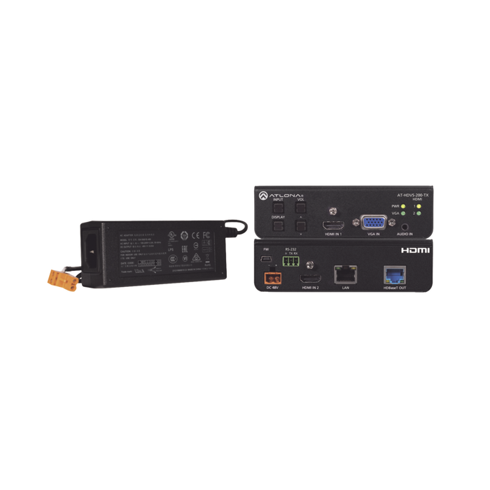 HDMI (2 INPUT) PLUS VGA SWITCHER ; CONTROL ; AND HDBASET OUTPUT (100 M) W/POWER SU-VoIP - Telefonía IP - Videoconferencia-ATLONA-AT-HDVS-200-TX-PSK-Bsai Seguridad & Controles