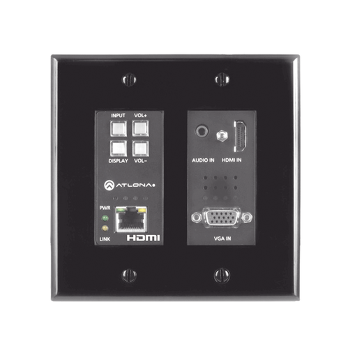 (TX ONLY) TWO-INPUT WALL PLATE SWITCHER FOR HDMI AND VGA SOURCES (BLACK)-VoIP y Telefonía IP-ATLONA-AT-HDVS-200-TX-WP-BLK-Bsai Seguridad & Controles