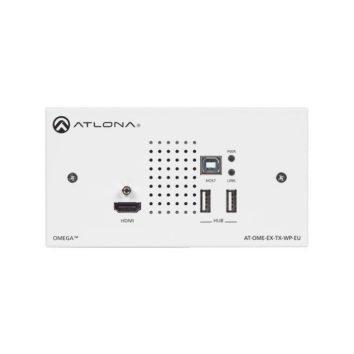ATLONA DUAL- GANG TX WALL PLATE WITH USB PASS THROUGH FOR EUROPE-VoIP y Telefonía IP-ATLONA-AT-OME-EX-TX-WP-E-Bsai Seguridad & Controles