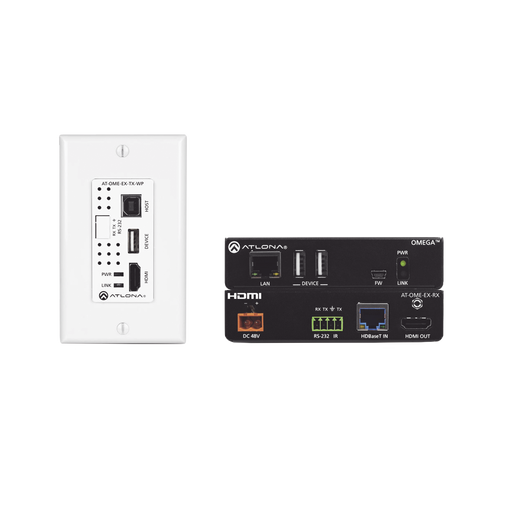 OMEGA 4K/UHD PLACA DE PARED HDBASET TX/RX PARA HDMI CON USB-VoIP - Telefonía IP - Videoconferencia-ATLONA-AT-OME-EX-WP-KIT-Bsai Seguridad & Controles