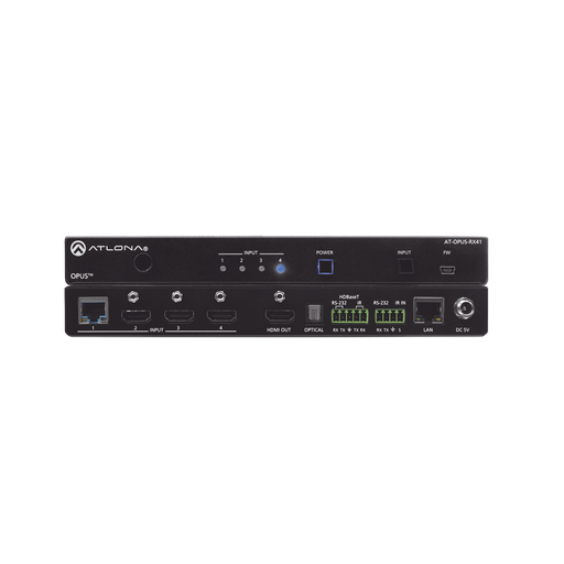 FOUR-INPUT 4K HDR SWITCHER WITH HDMI AND HDBASET INPUTS-VoIP - Telefonía IP - Videoconferencia-ATLONA-AT-OPUS-RX41-Bsai Seguridad & Controles