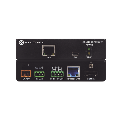 ATLONA HDMI TRANSMITTER W/IR ; RS-232 ; AND ETHERNET WITH POE.-VoIP y Telefonía IP-ATLONA-AT-UHD-EX-100CE-TX-Bsai Seguridad & Controles