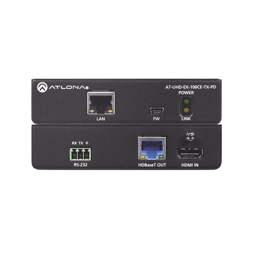 ATLONA HDMI TRANSMITTER W/IR ; RS-232 ; AND ETHERNET WITH POE (POWERED DEVICE)-VoIP y Telefonía IP-ATLONA-AT-UHD-EX-100CE-TX-PD-Bsai Seguridad & Controles