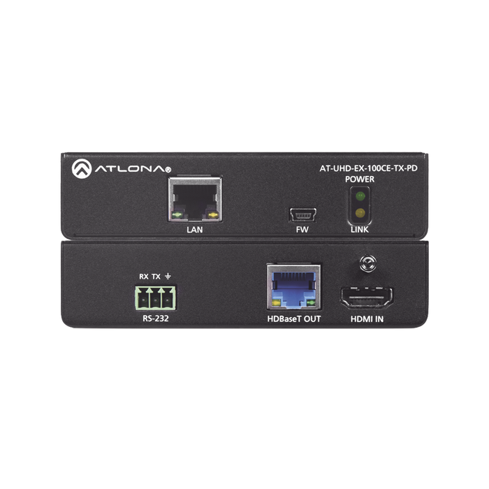ATLONA HDMI TRANSMITTER W/IR ; RS-232 ; AND ETHERNET WITH POE (POWERED DEVICE)-VoIP y Telefonía IP-ATLONA-AT-UHD-EX-100CE-TX-PD-Bsai Seguridad & Controles