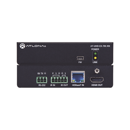 ATLONA HDMI RECEIVER W/IR AND RS232-VoIP y Telefonía IP-ATLONA-AT-UHD-EX-70C-RX-Bsai Seguridad & Controles