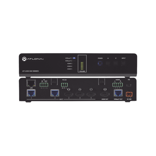 5 X 1 SWITCHER (2 HDBASET + 3 HDMI TO HDBASET/HDMI)-VoIP y Telefonía IP-ATLONA-AT-UHD-SW-5000ED-Bsai Seguridad & Controles