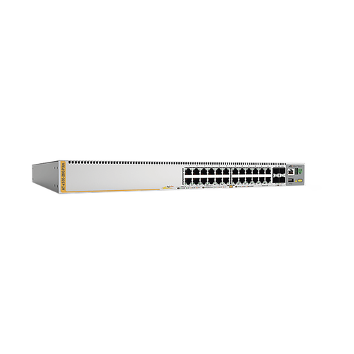 SWITCH POE+ STACKEABLE CAPA 3, 24 PUERTOS 10/100/1000 MBPS + 4 PUERTOS SFP+ 10 G, HASTA 720 W, FUENTE REDUNDANTE-Switches PoE-ALLIED TELESIS-AT-X530-28GPXM-10-Bsai Seguridad & Controles