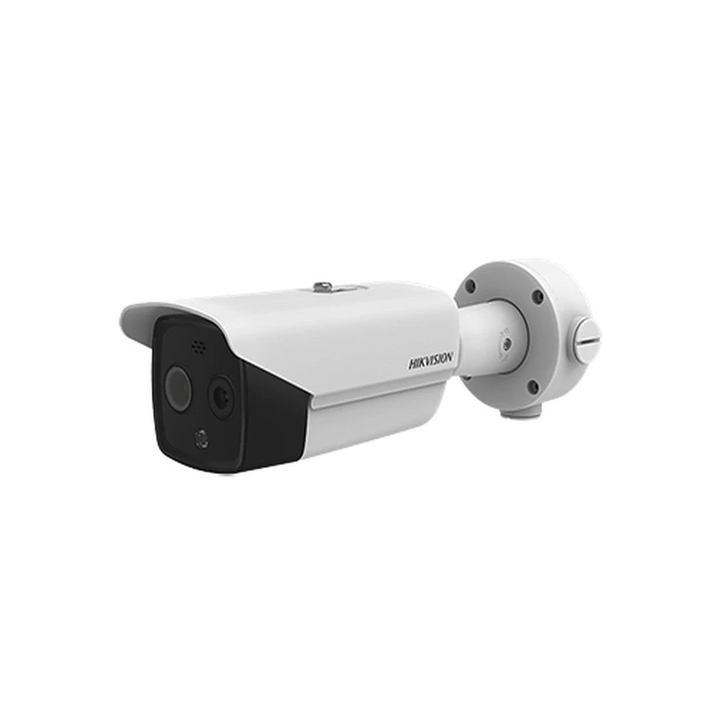 BALA IP DUAL / TÉRMICA 3.1 MM (320X 240) / ÓPTICO 4 MM (4 MEGAPIXEL) / 40 MTS IR / IP66 / POE / TERMOMÉTRICA / DETECCIÓN DE TEMPERATURA-Cámaras IP-HIKVISION-Bsai Seguridad & Controles