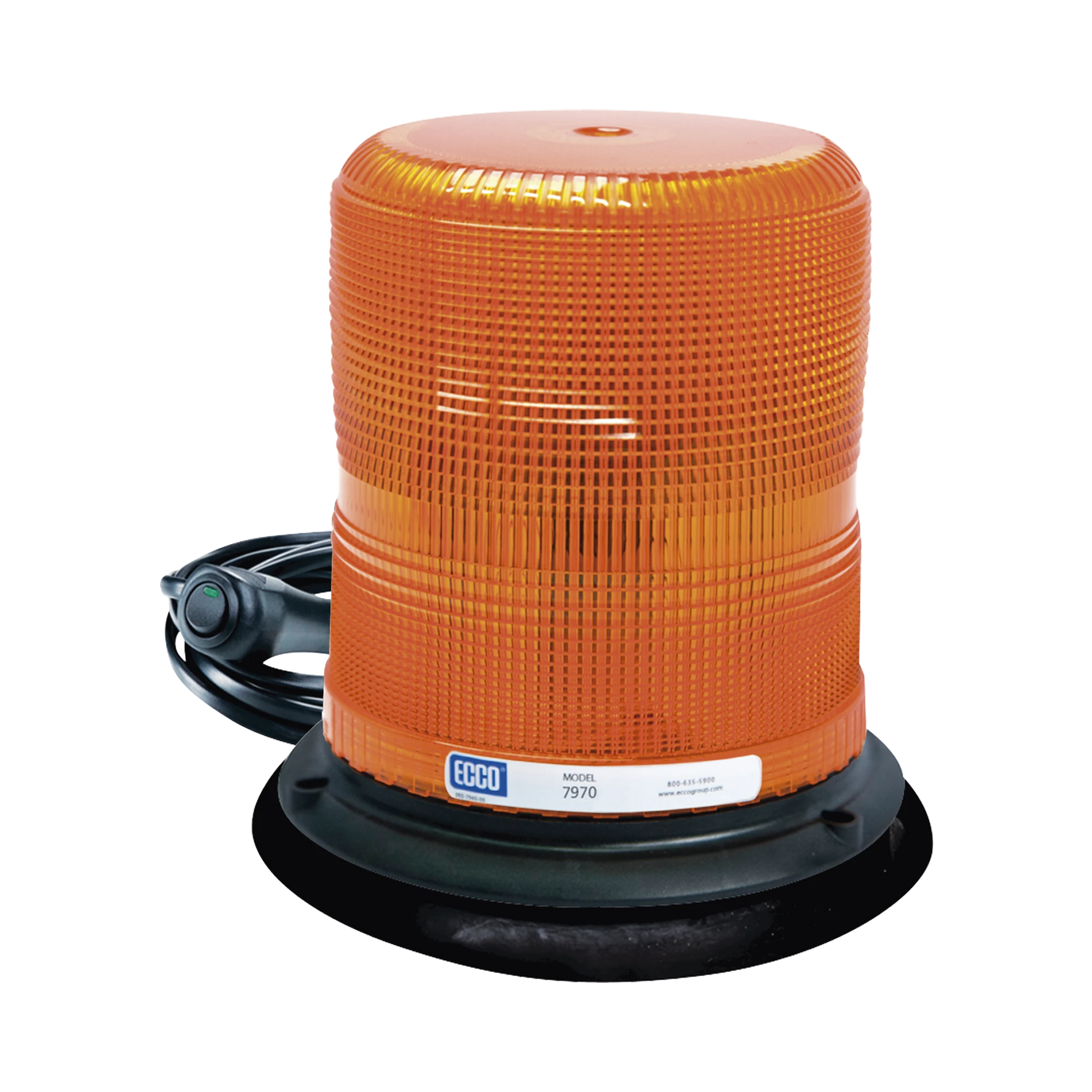 BALIZA LED COLOR ÁMBAR CON MONTAJE MAGNÉTICO DE SUCCION DE 7" DE ALTURA-Estrobos/Giratorias-ECCO-Bsai Seguridad & Controles