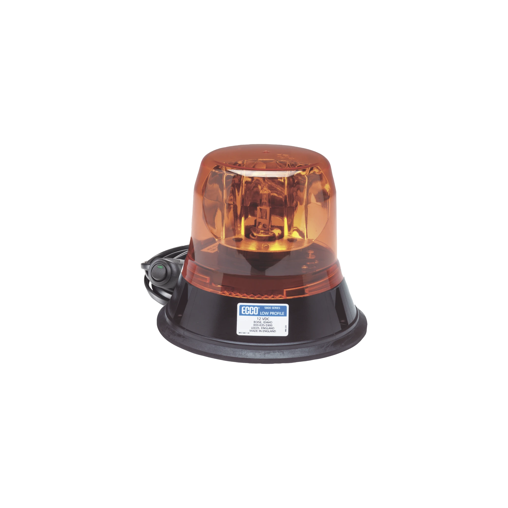 BALIZA ROTATIVA COLOR AMBAR, SAE CLASE I, MONTAJE DE SUCCION MAGNETICA-Estrobos/Giratorias-ECCO-Bsai Seguridad & Controles