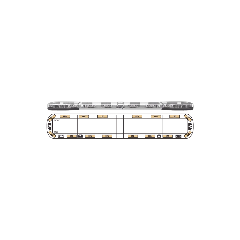 BARRA DE LUCES AXIOS PRO ULTRA BRILLANTE CON 72 IN PODEROSOS LEDS ÚLTIMA GENERACIÓN-Torretas-ECCO-Bsai Seguridad & Controles