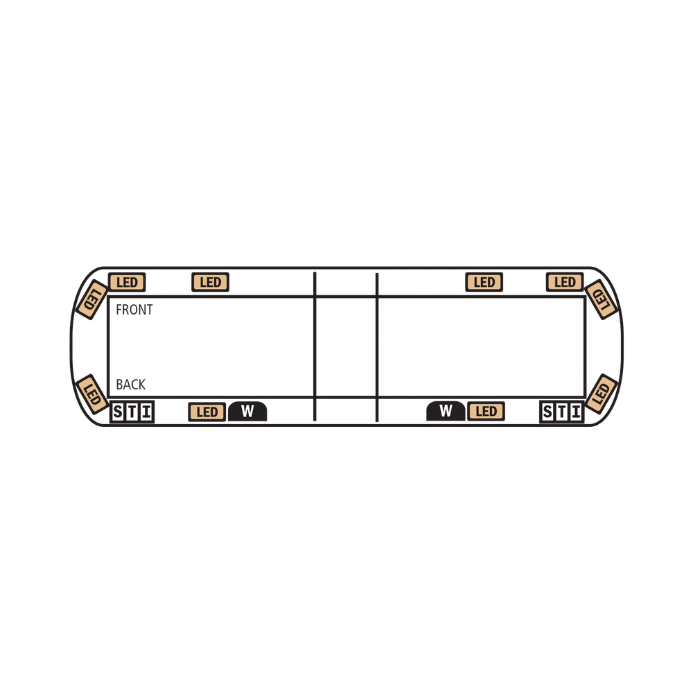 BARRA DE LUCES VANTAGE PRO ULTRA BRILLANTE DE 54" CON 64 PODEROSOS LED ÚLTIMA GENERACIÓN COLOR AMBAR-Torretas-ECCO-Bsai Seguridad & Controles