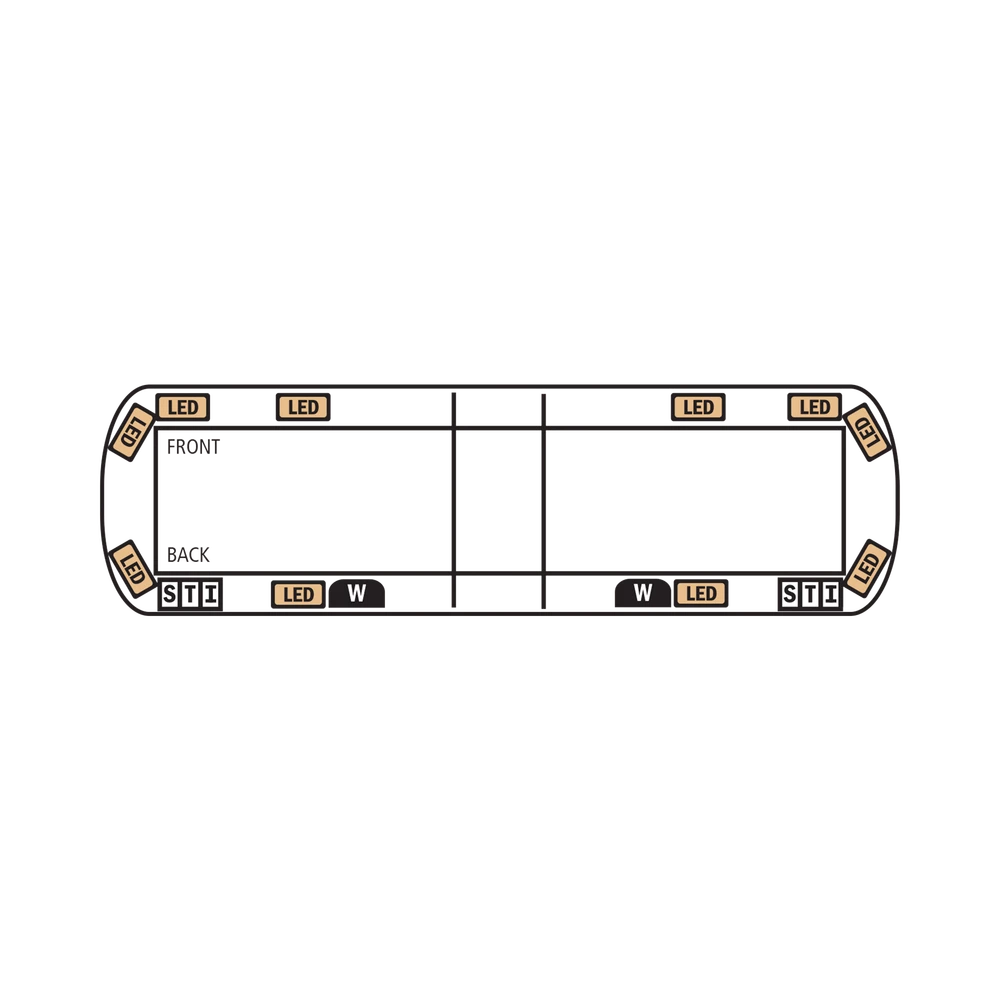 BARRA DE LUCES VANTAGE PRO ULTRA BRILLANTE DE 54" CON 64 PODEROSOS LED ÚLTIMA GENERACIÓN COLOR AMBAR-Torretas-ECCO-Bsai Seguridad & Controles