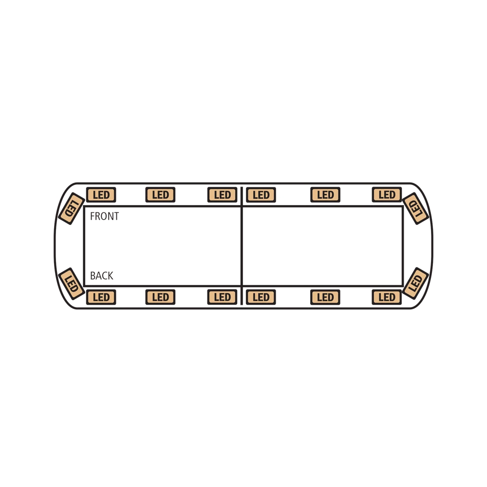 BARRA DE LUCES VANTAGE ULTRA BRILLANTE CON 70 PODEROSOS LEDS ÚLTIMA GENERACIÓN, COLOR ROJO/AZUL Y BARRA DE CONTROL DE TRAFICO-Torretas-ECCO-Bsai Seguridad & Controles