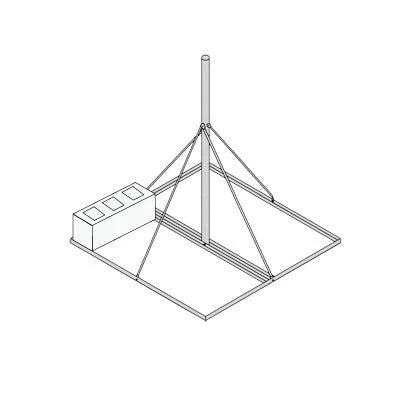 BASE NO PENETRANTE DE 0.9 X 0.9 M CON MÁSTIL DE 1.5 M CED.30 PARA INSTALACIÓN DE ANTENAS SIN NECESIDAD DE PERFORAR EL TECHO (HOT-DIP).-Torres y Mástiles-SYSCOM TOWERS-Bsai Seguridad & Controles