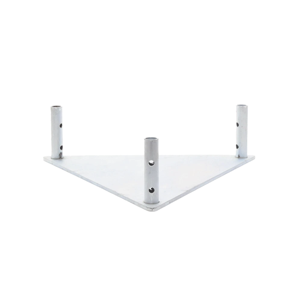 BASE TRIANGULAR PARA TRAMO STZ45 GALVANIZADO POR ELECTROLISIS-Accesorios para Torres Arriostradas-SYSCOM TOWERS-Bsai Seguridad & Controles