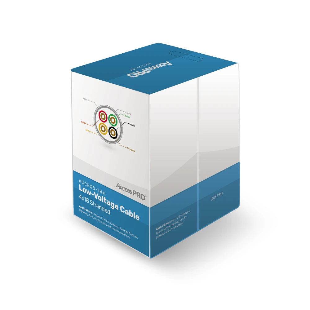 BOBINA DE 152 METROS, CON 4 CABLES CALIBRE 18, FRPVC, CM, PARA APLICACIONES EN CONTROL DE ACCESO-Cableado-ACCESSPRO-Bsai Seguridad & Controles