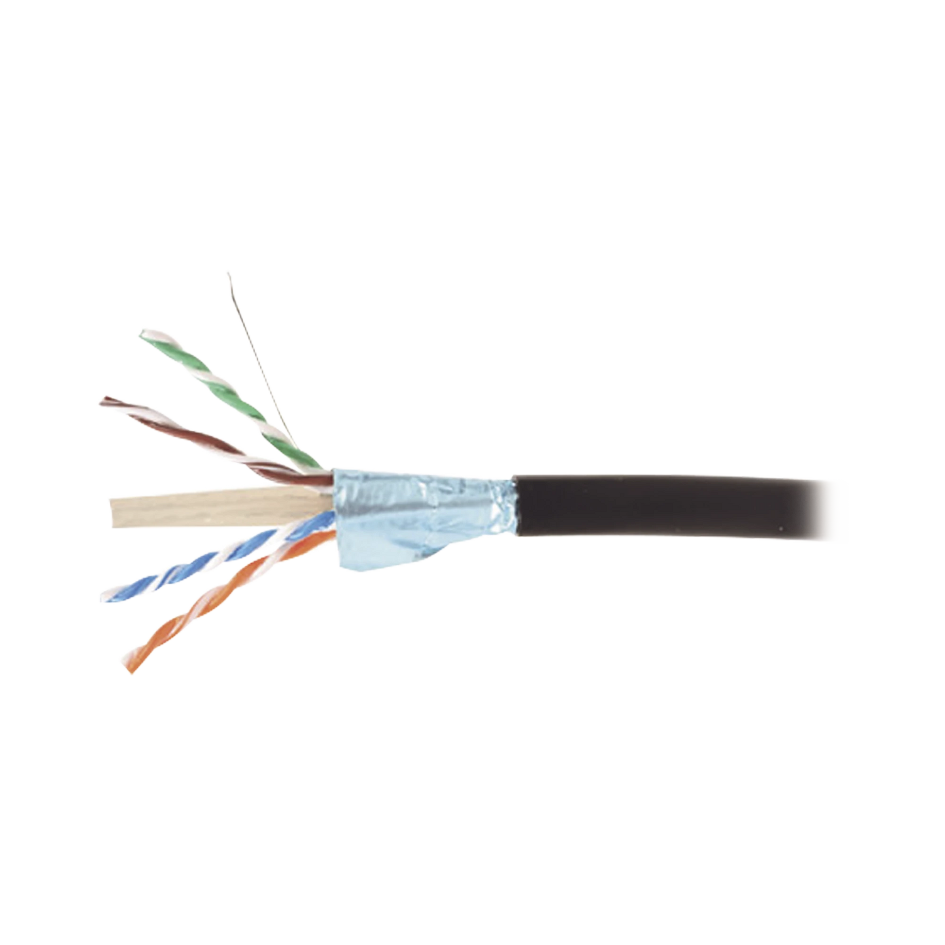 BOBINA DE CABLE BLINDADO F/UTP DE 4 PARES, PARA EXTERIOR CON GEL, CAT6A (23 AWG), INDUSTRIAL PARA CLIMAS EXTREMOS, ENTERRADO DIRECTO, COLOR NEGRO, 305 M-Cableado-SIEMON-Bsai Seguridad & Controles