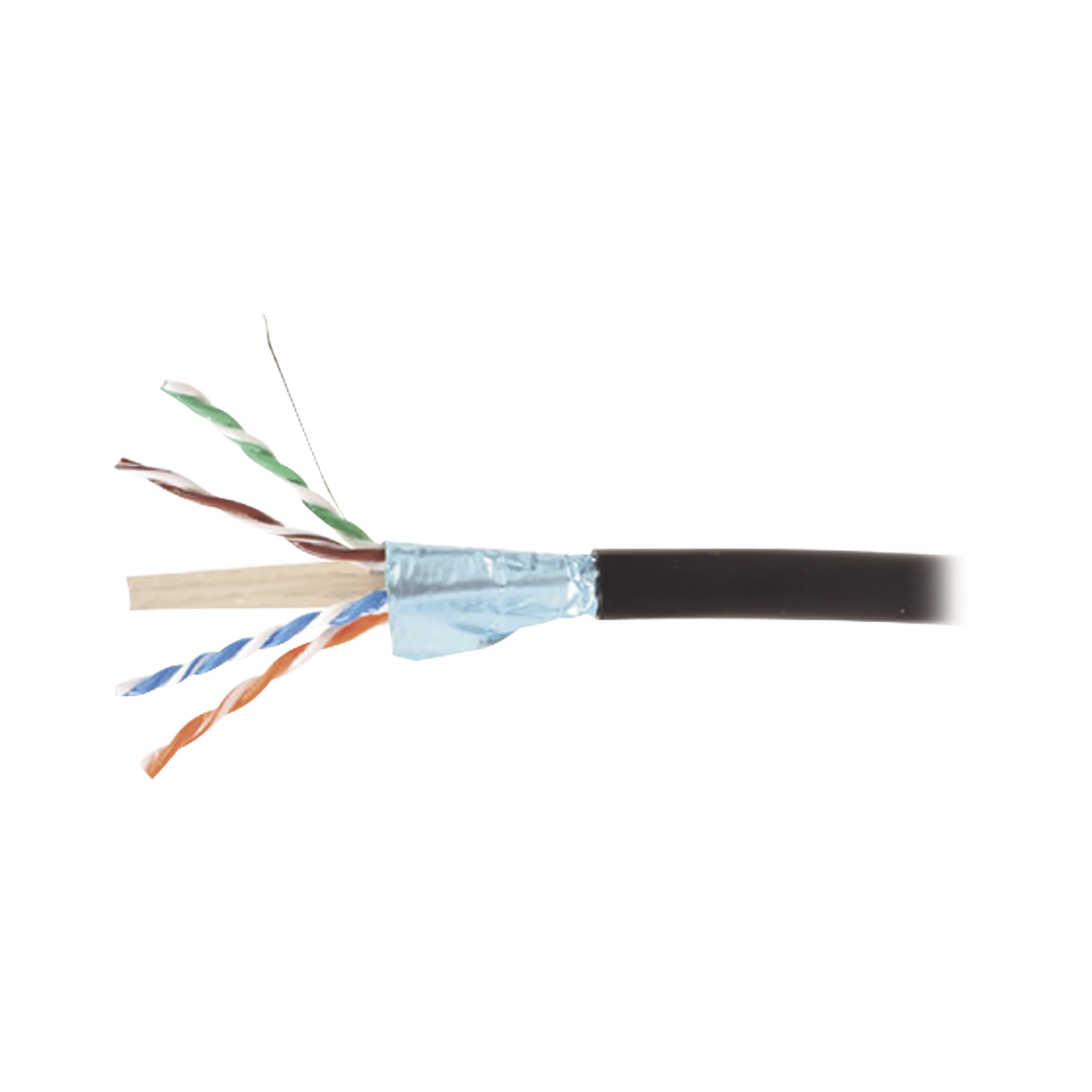 BOBINA DE CABLE BLINDADO F/UTP DE 4 PARES, PARA EXTERIOR CON GEL, CAT6A (23 AWG), INDUSTRIAL PARA CLIMAS EXTREMOS, ENTERRADO DIRECTO, COLOR NEGRO, 305 M-Cableado-SIEMON-Bsai Seguridad & Controles