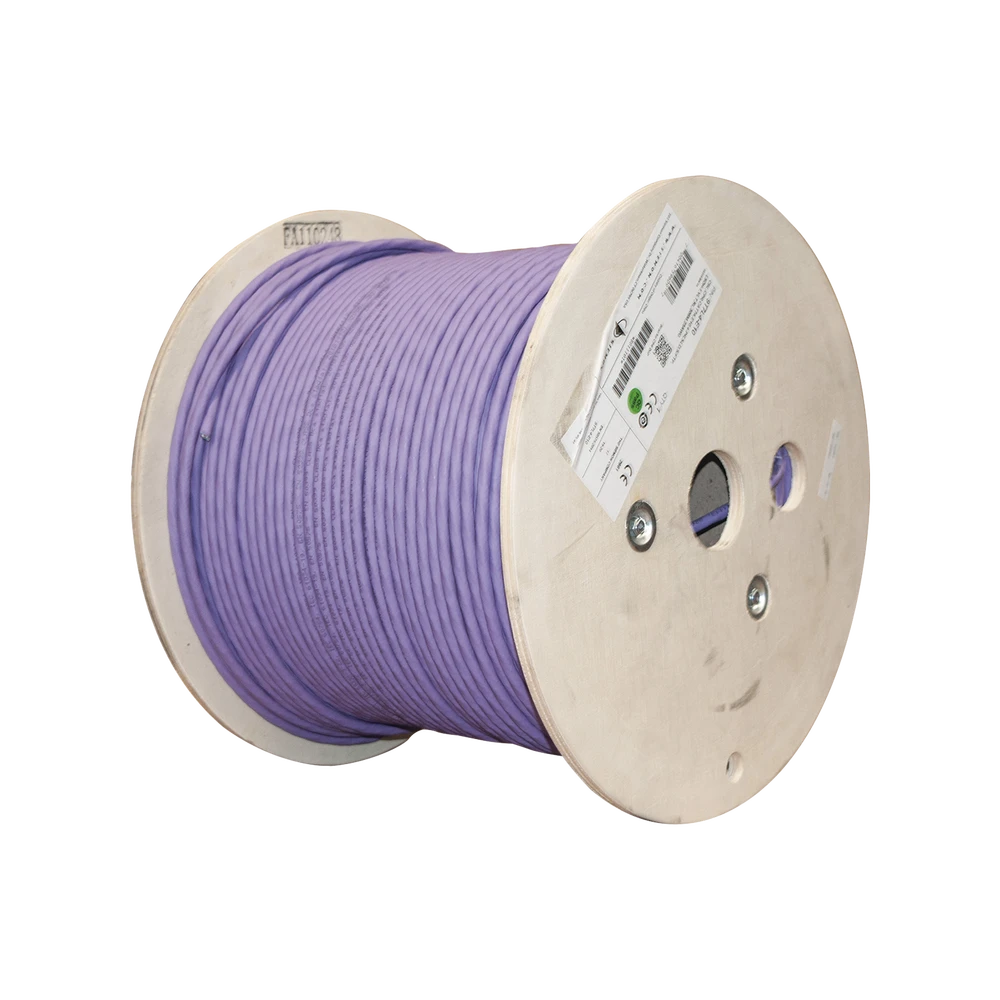 BOBINA DE CABLE BLINDADO S/FTP DE 4 PARES, CAT7A, INMUNE A RUIDO E INTERFERENCIAS, LS0H (BAJO HUMO, CERO HALÓGENOS), COLOR VIOLETA, 305 M-Cableado-SIEMON-Bsai Seguridad & Controles