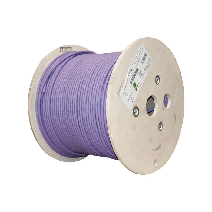 BOBINA DE CABLE BLINDADO S/FTP DE 4 PARES, CAT7A, INMUNE A RUIDO E INTERFERENCIAS, LS0H (BAJO HUMO, CERO HALÓGENOS), COLOR VIOLETA, 305 M-Cableado-SIEMON-Bsai Seguridad & Controles